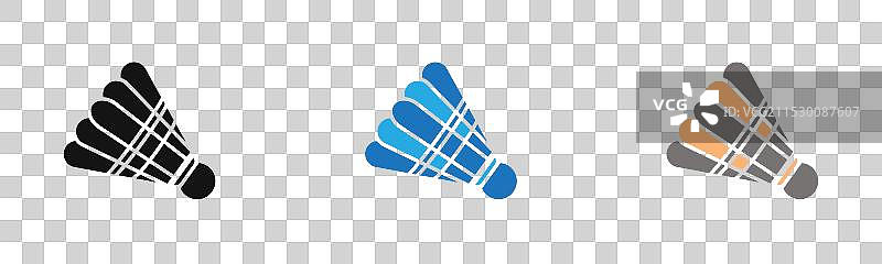 羽毛球图标线条艺术标志集图片素材