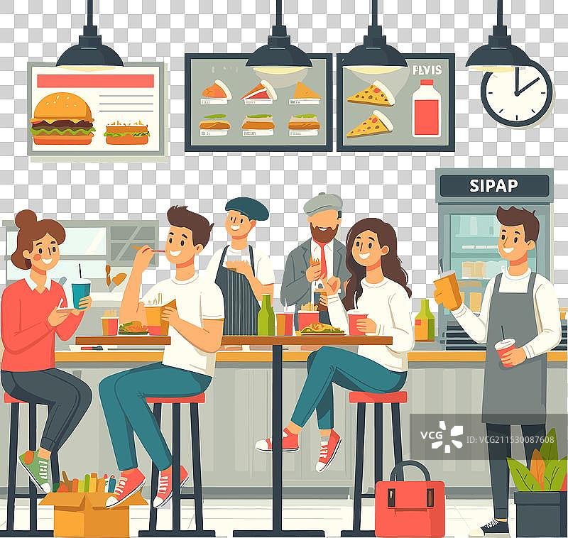 自助餐厅的美食广场平面图图片素材