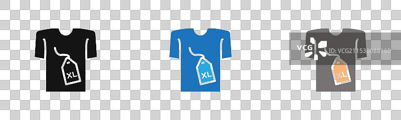 XL衬衫尺码图标线条艺术标志集图片素材