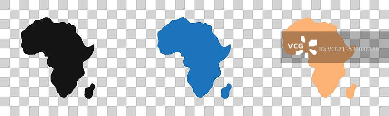 非洲地图图标线条艺术标志集图片素材