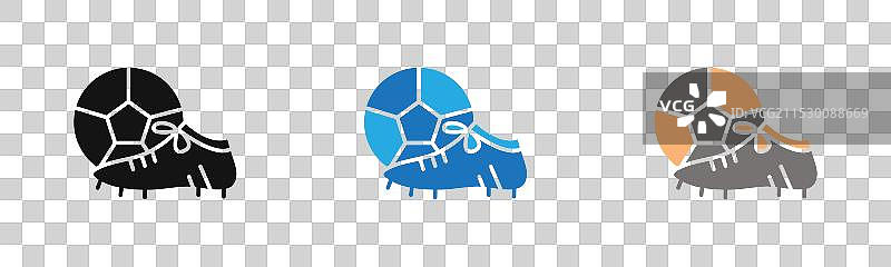 足球鞋图标线条艺术标志集图片素材