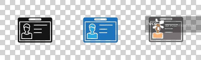 身份证图标线条艺术标志集图片素材