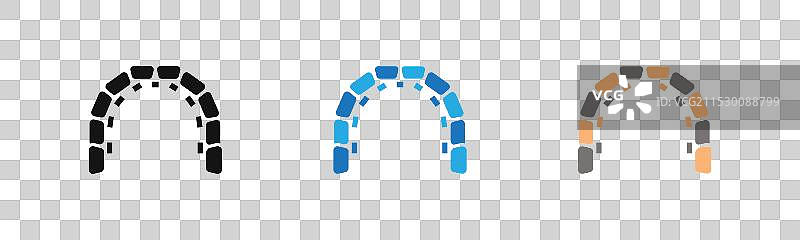 舌侧矫正器图标线条艺术标志集图片素材