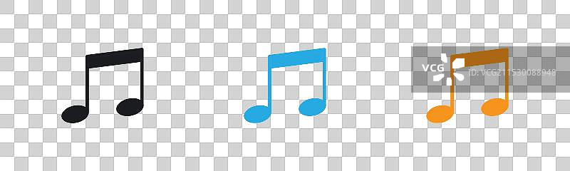 音乐音符图标线条艺术标志集图片素材