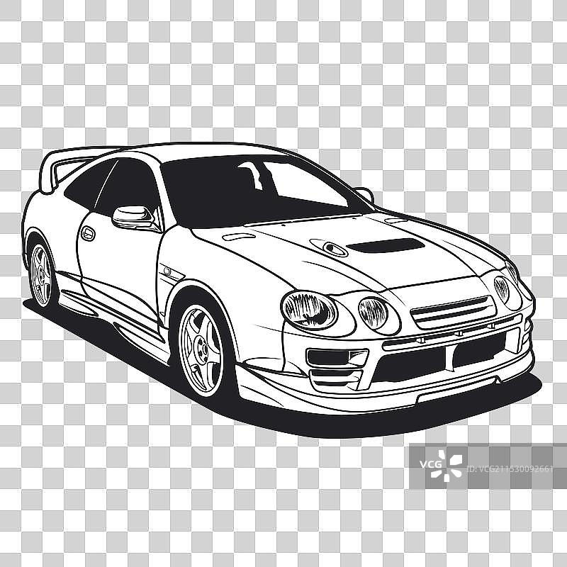 黑白经典拉力赛车图片素材