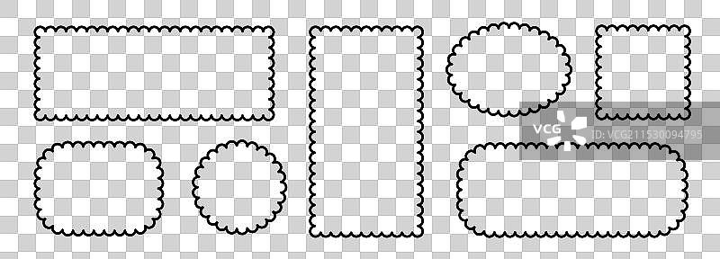 边框框架带扇形边缘的矩形椭圆圆形图片素材