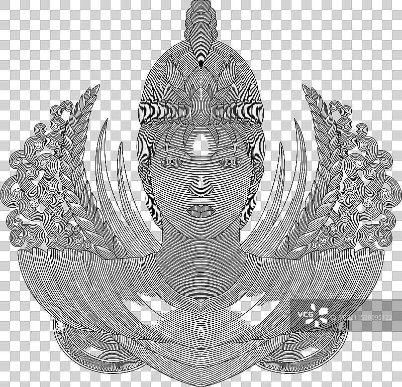 天蝎座男性角色设计复古雕刻图片素材