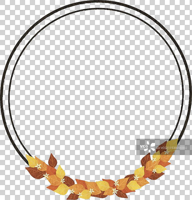 抽象的秋季树叶花环图片素材