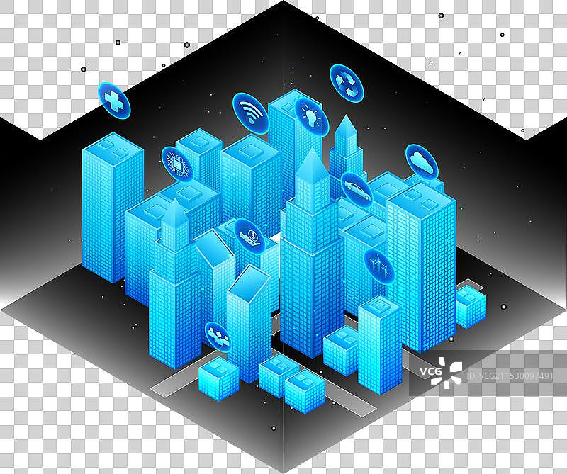 智能城市技术：一个利用未来城市的城市图片素材