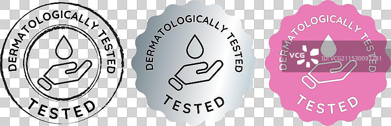 经过皮肤科测试的皮肤护理标签图片素材