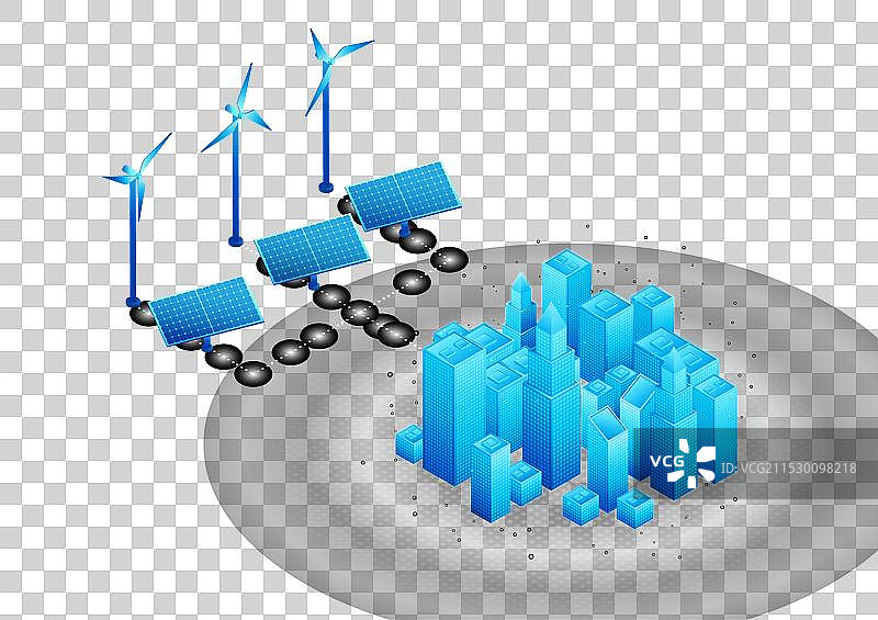 可再生能源技术产生风能和图片素材