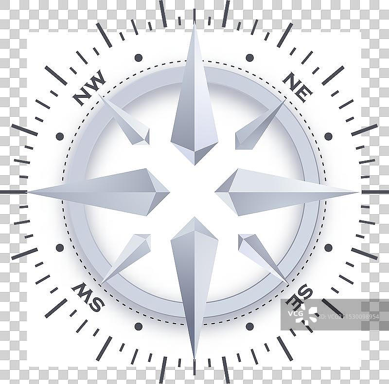 三维抽象水晶背景中的指南针图片素材