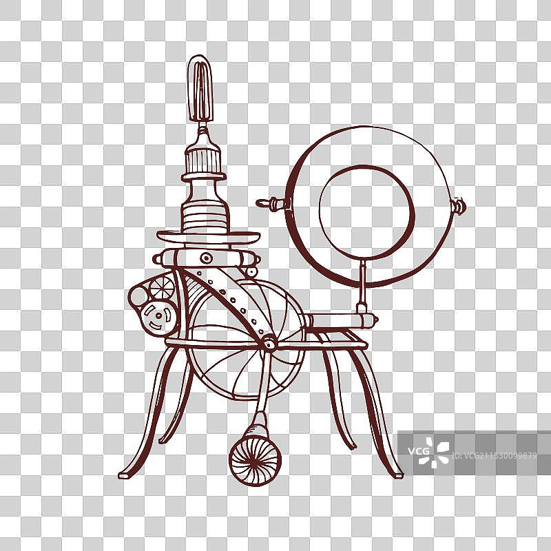 蒸汽朋克风格的复古工业机器图片素材