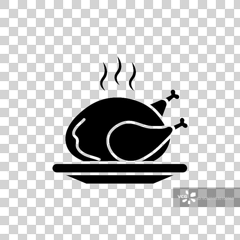 烤火鸡图标集，代表节日气氛图片素材