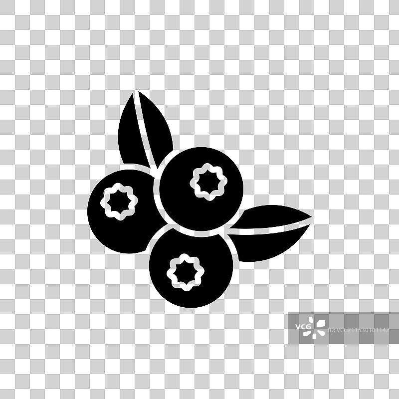 蓝莓图标集，蓝色食物符号图片素材