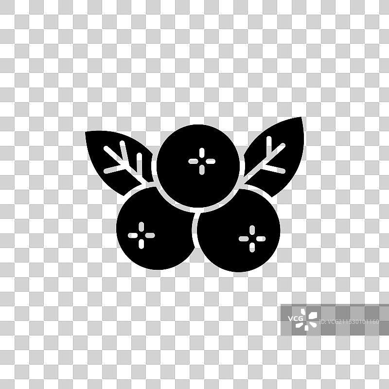 蓝莓图标集，蓝色食物符号图片素材