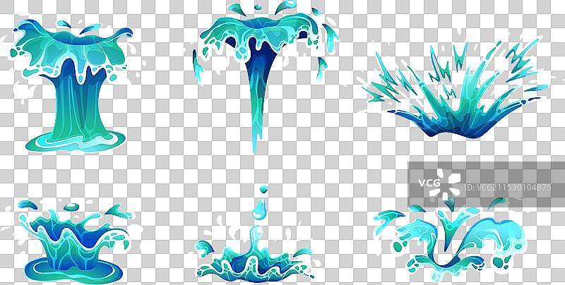 水花溅起的形状彩色图标大集合图片素材