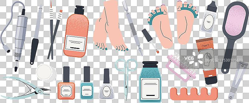 美甲和美足工具套装图片素材