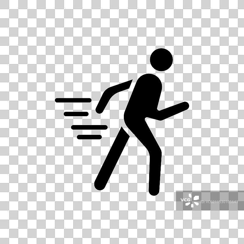 快速奔跑的男性图标集，跑步者与速度运动图片素材