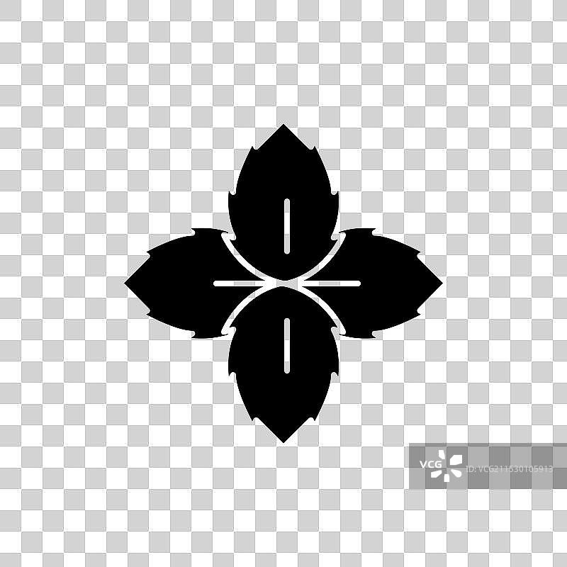 薄荷图标集 薄荷叶符号 纯素叶子图片素材