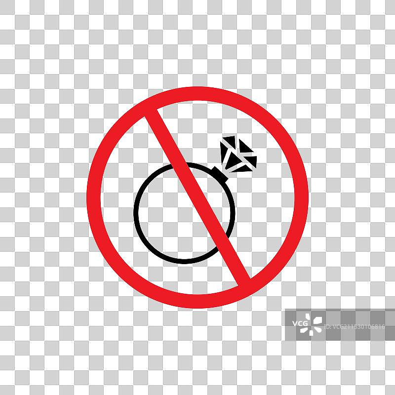 禁止佩戴首饰标志图标集图片素材