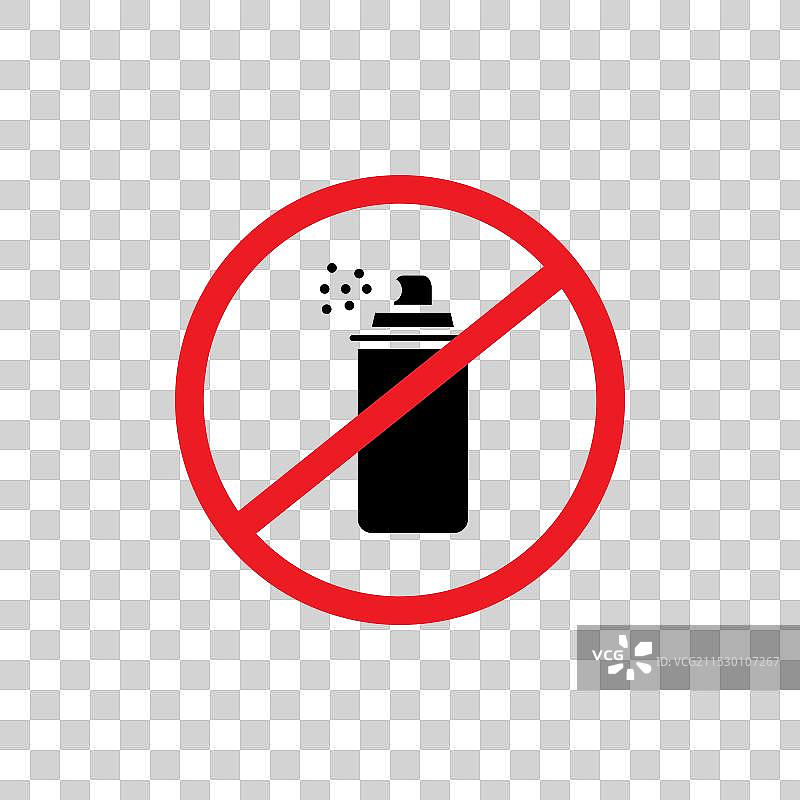禁止喷雾罐标志图标集，红色气雾剂图片素材
