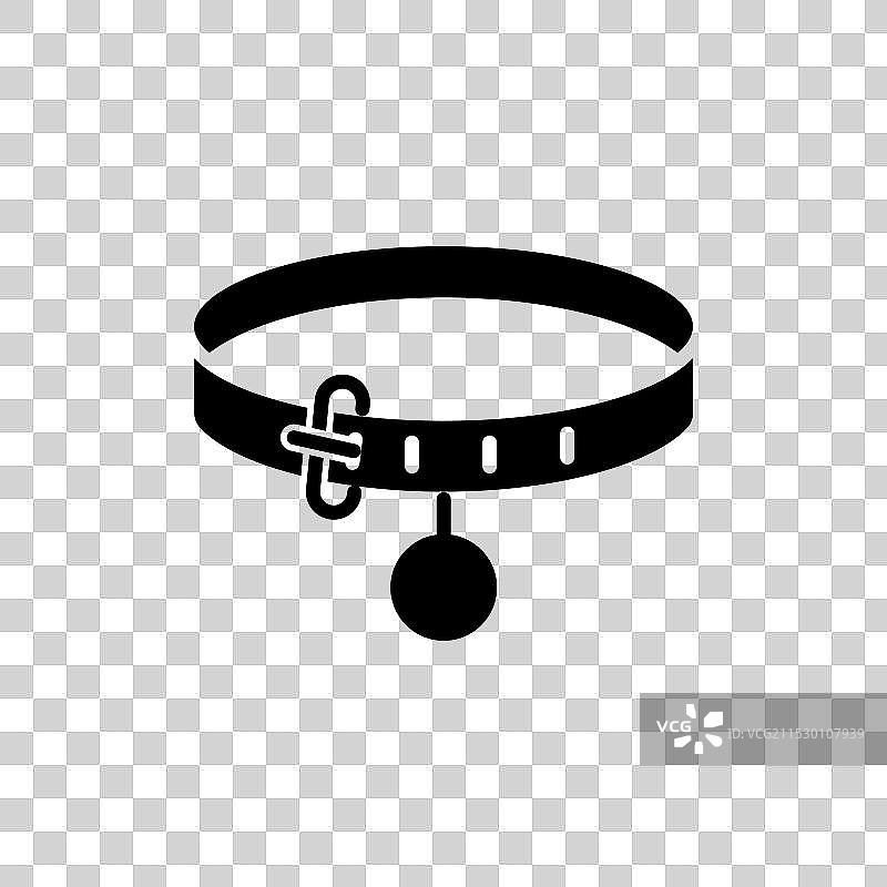 宠物项圈图标集，包含小狗和标签符号图片素材