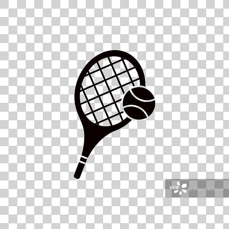 网球图标集，运动球拍玩法符号图片素材