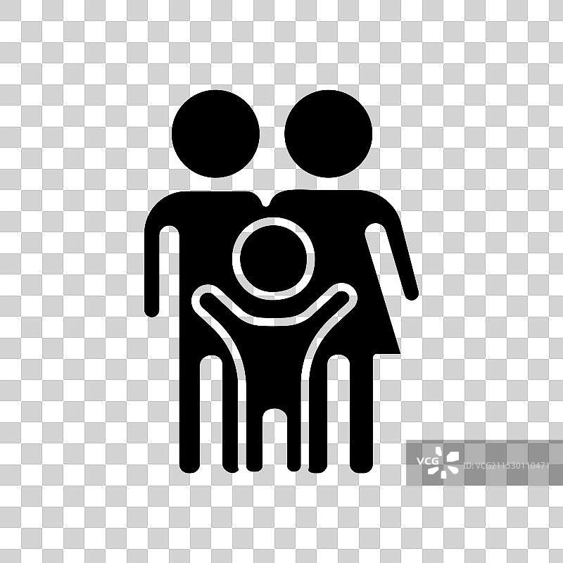 家庭图标集，快乐的父母与孩子的象征图片素材