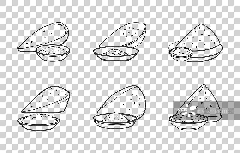 印刷的多萨线条艺术套件图片素材