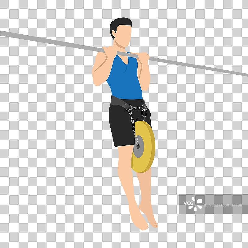 男子进行负重引体向上锻炼图片素材