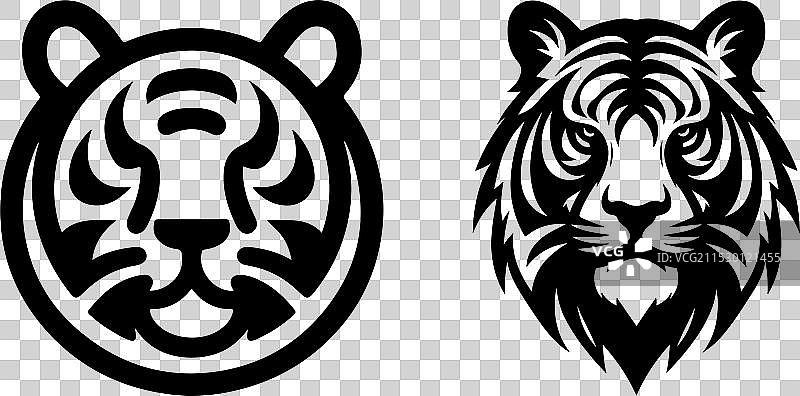 老虎头部标志轮廓设计 5图片素材