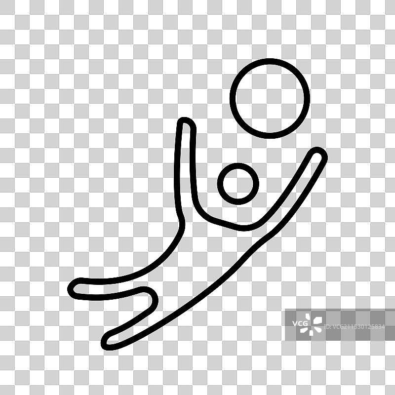 足球运动员与球的图标标志轮廓图片素材