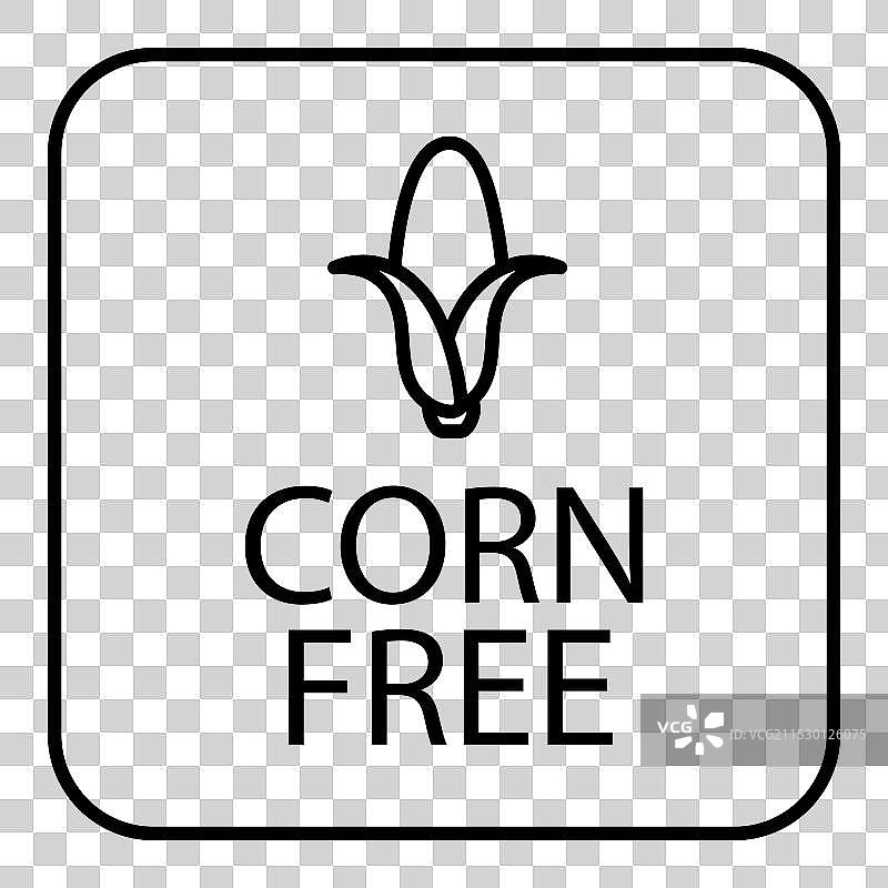 无玉米图标标志符号轮廓集图片素材