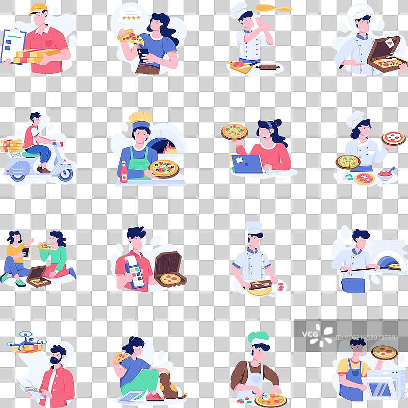 比萨店的平面包装图片素材