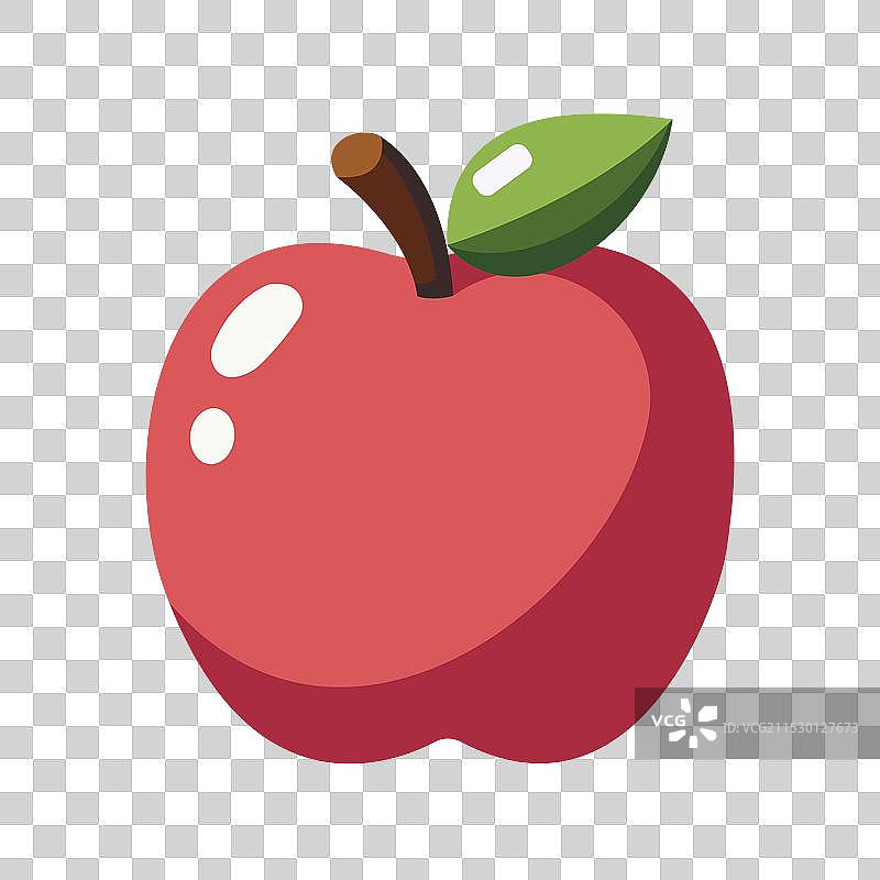 白色背景上的红苹果和叶子图片素材