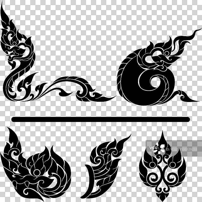 泰国艺术元素与纳迦图片素材