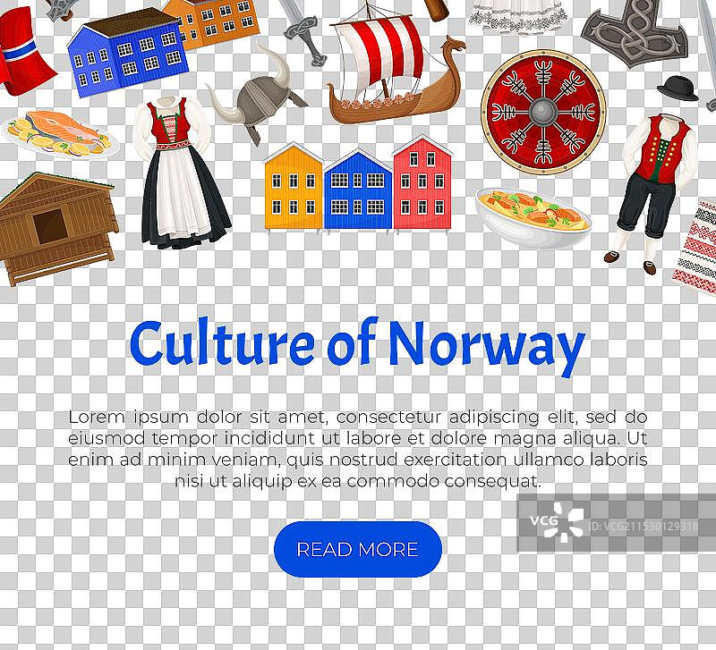 挪威旅行横幅和海报设计图片素材