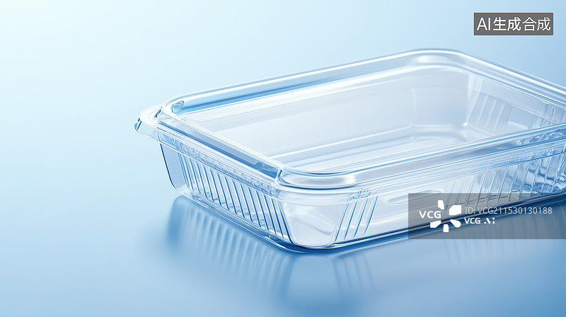 【AI数字艺术】透明塑料食品容器堆叠展示图片素材