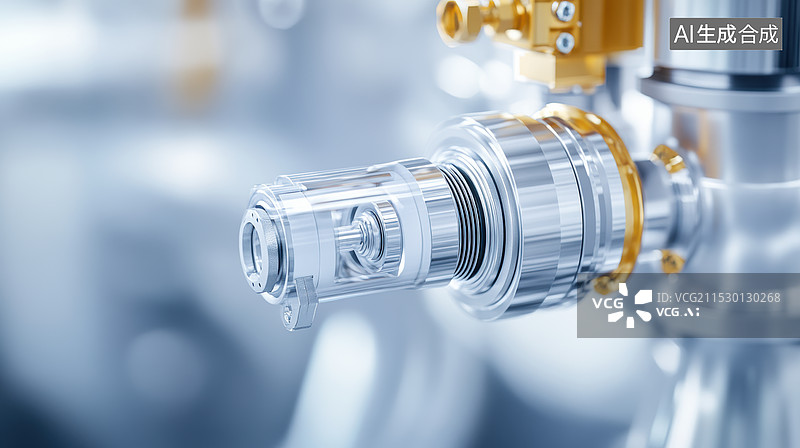 【AI数字艺术】工业管道中的液压接头细节图片素材