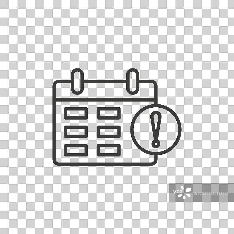 日历感叹号图标集重要截止日期图片素材