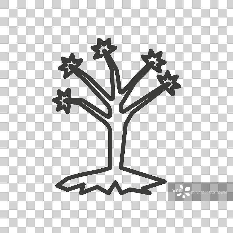 约书亚树图标集，海滩约书亚植物符号图片素材