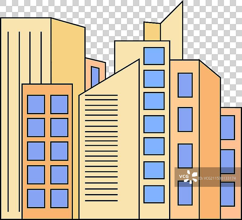 城市建筑线条艺术素描图片素材