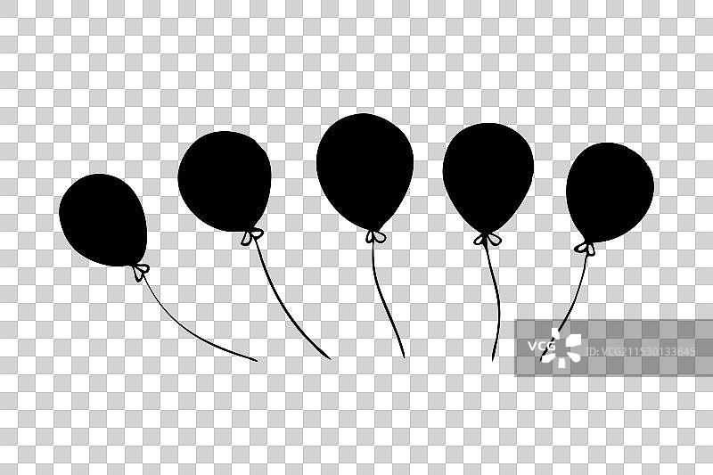 手绘气球涂鸦线条艺术平面图图片素材