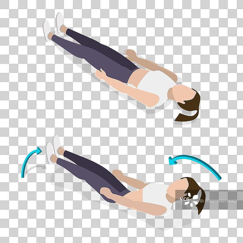 3D等距平面图的腹肌图片素材