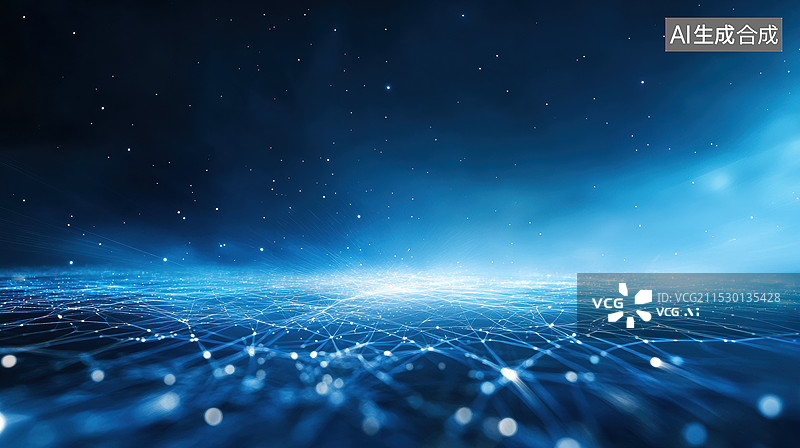 【AI数字艺术】蓝色螺旋星系数据网络图片素材