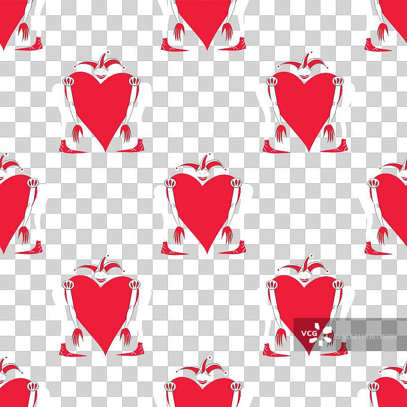 心形哈雷奎因无缝图案图片素材