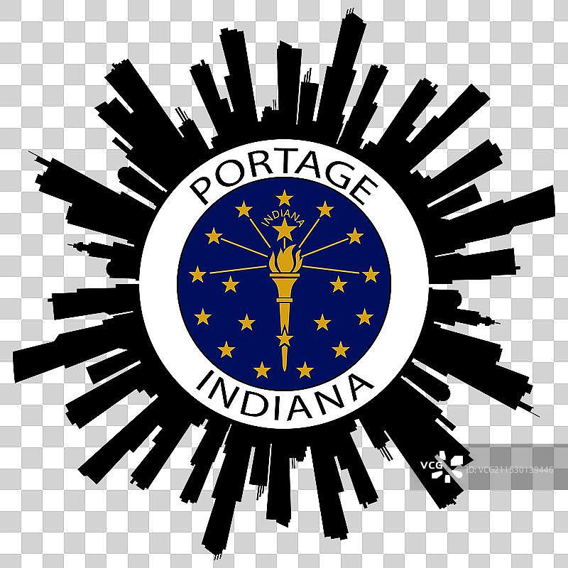 印第安纳州波塔奇天际线美国旅行纪念品图片素材