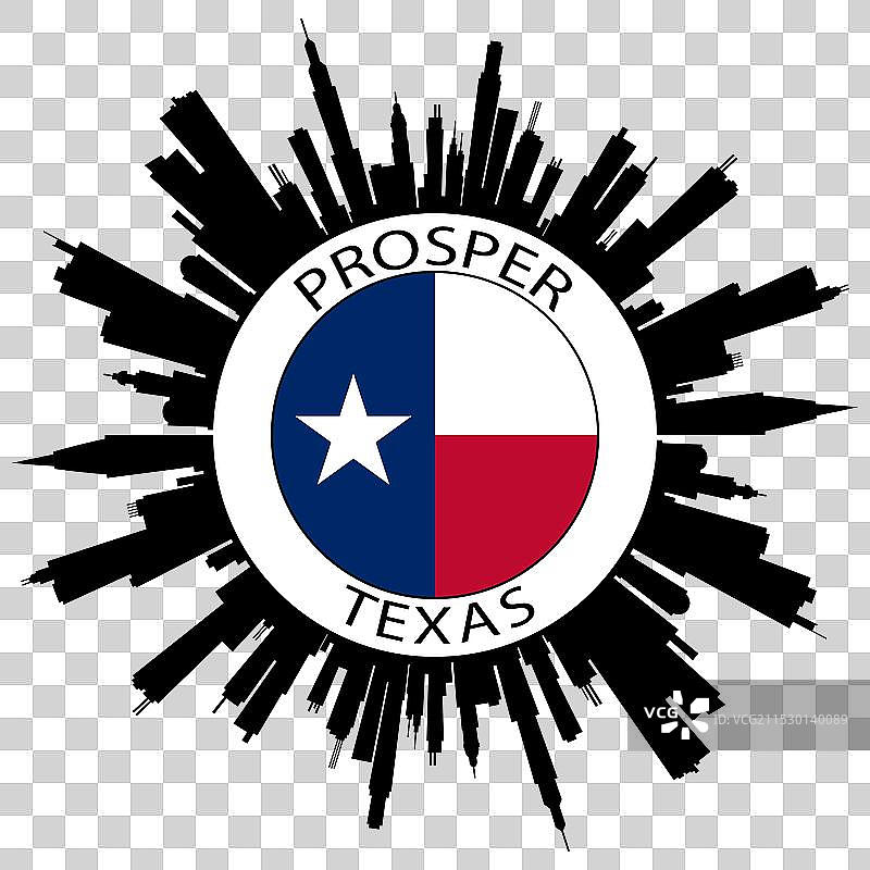 德克萨斯州普罗斯珀天际线美国旅行纪念品图片素材