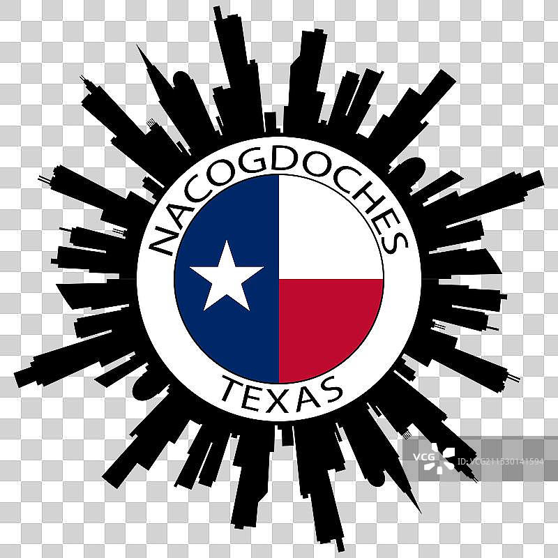 纳卡多奇斯天际线 德克萨斯州 旗帜 美国 旅行纪念品图片素材